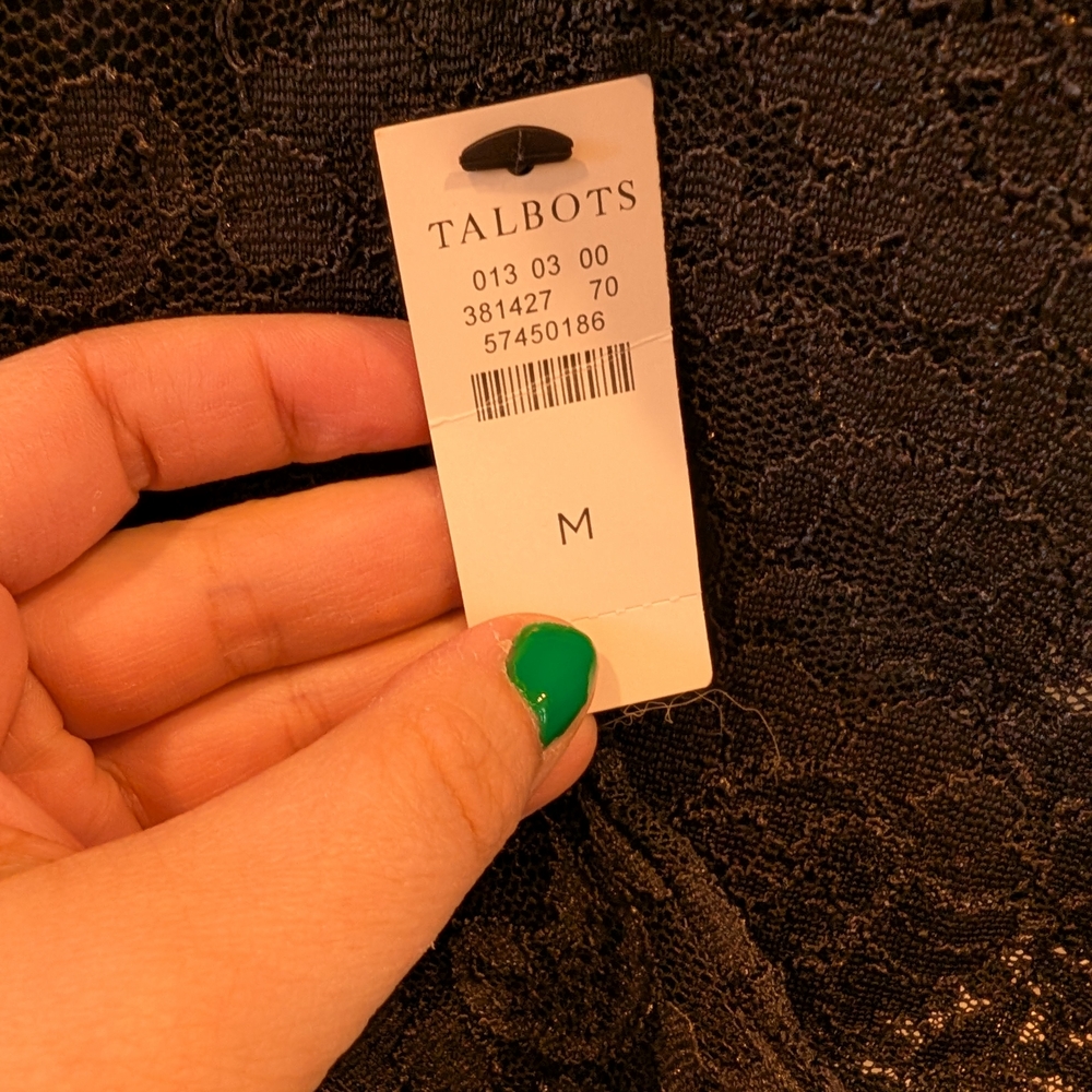 Talbots Black Lace Cowl Neck Sweater - Picture 4 of 7